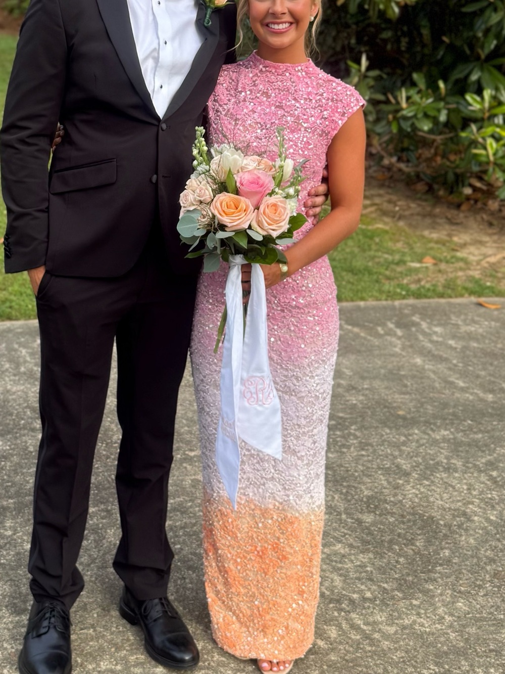 Elliatt Lumira Sequin Lace Gown in Pink Ombre - Picture 4 of 4